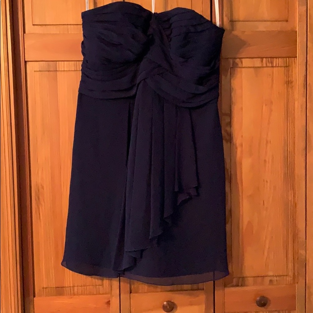 David’s Bridal Navy bridesmaid dress